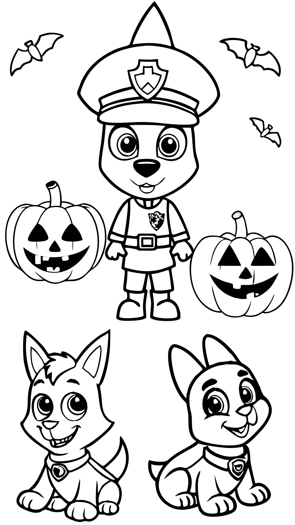 paw patrol halloween color pages